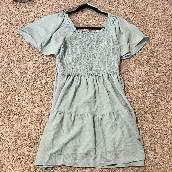 Love Riche Light Green Smocked Dress - Picture 2 of 3